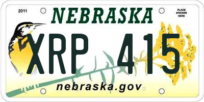 NE license plate XRP415