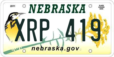 NE license plate XRP419