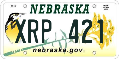 NE license plate XRP421