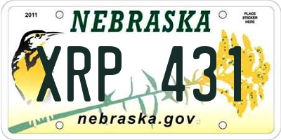 NE license plate XRP431