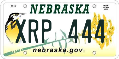 NE license plate XRP444