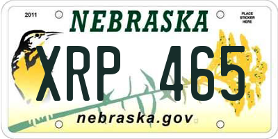 NE license plate XRP465