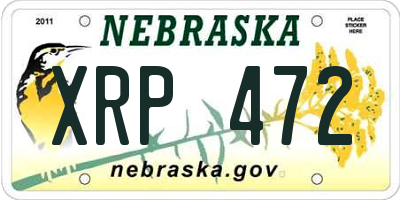 NE license plate XRP472