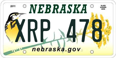 NE license plate XRP478