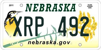 NE license plate XRP492