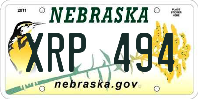 NE license plate XRP494
