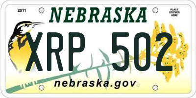 NE license plate XRP502