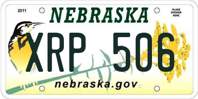 NE license plate XRP506