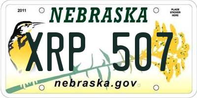 NE license plate XRP507
