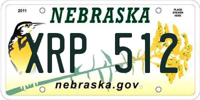 NE license plate XRP512