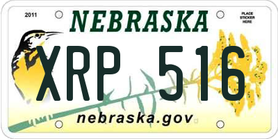 NE license plate XRP516