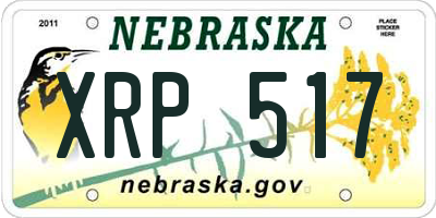 NE license plate XRP517
