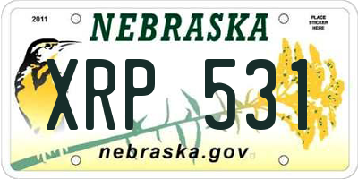 NE license plate XRP531