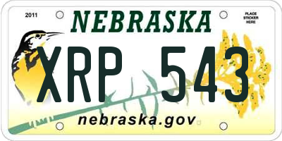 NE license plate XRP543