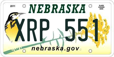 NE license plate XRP551