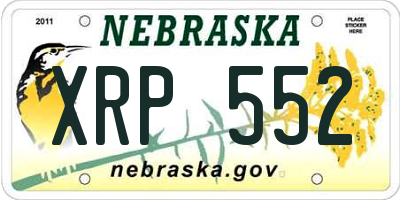 NE license plate XRP552