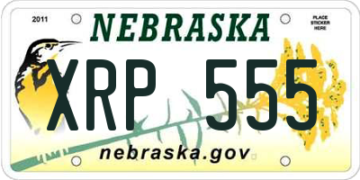 NE license plate XRP555