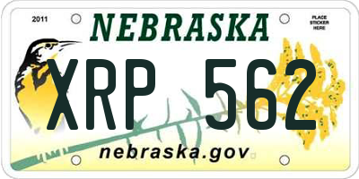 NE license plate XRP562