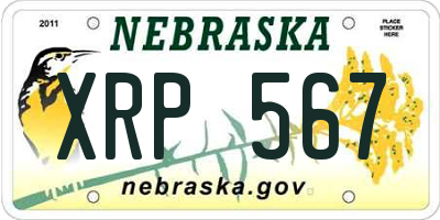 NE license plate XRP567