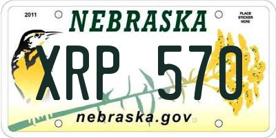 NE license plate XRP570