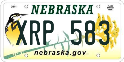 NE license plate XRP583
