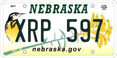 NE license plate XRP597