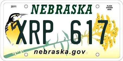 NE license plate XRP617