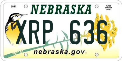 NE license plate XRP636
