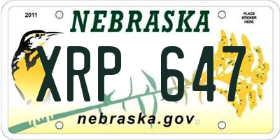 NE license plate XRP647