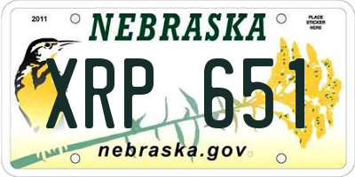 NE license plate XRP651