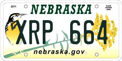 NE license plate XRP664