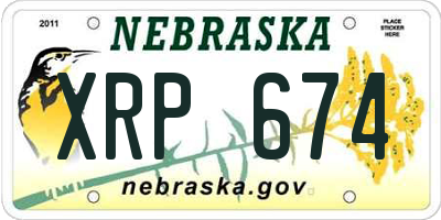 NE license plate XRP674