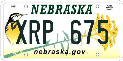 NE license plate XRP675