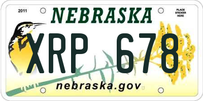 NE license plate XRP678