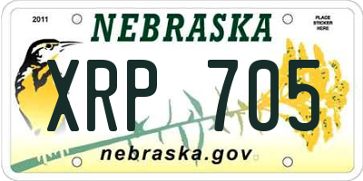 NE license plate XRP705