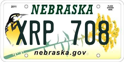 NE license plate XRP708