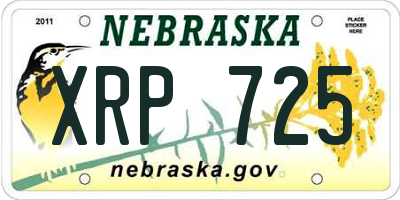 NE license plate XRP725