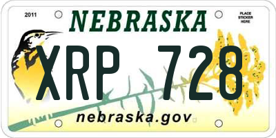 NE license plate XRP728