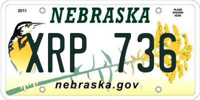NE license plate XRP736