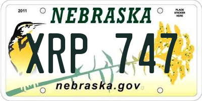 NE license plate XRP747