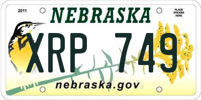 NE license plate XRP749