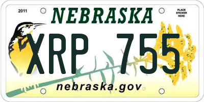 NE license plate XRP755