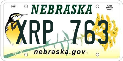 NE license plate XRP763