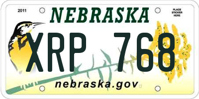 NE license plate XRP768