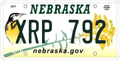 NE license plate XRP792