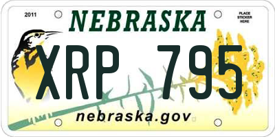 NE license plate XRP795