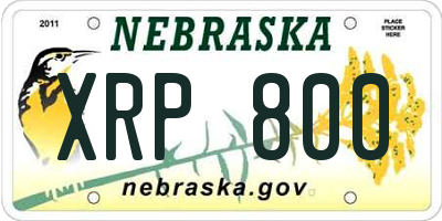 NE license plate XRP800