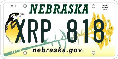 NE license plate XRP818