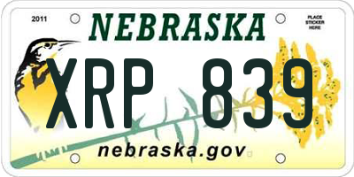 NE license plate XRP839