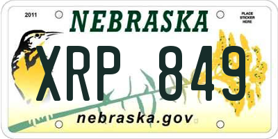 NE license plate XRP849
